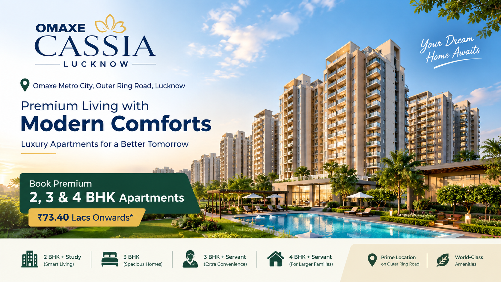Omaxe Cassia Lucknow: Premium 2, 3 & 4 BHK Apartments In Lucknow